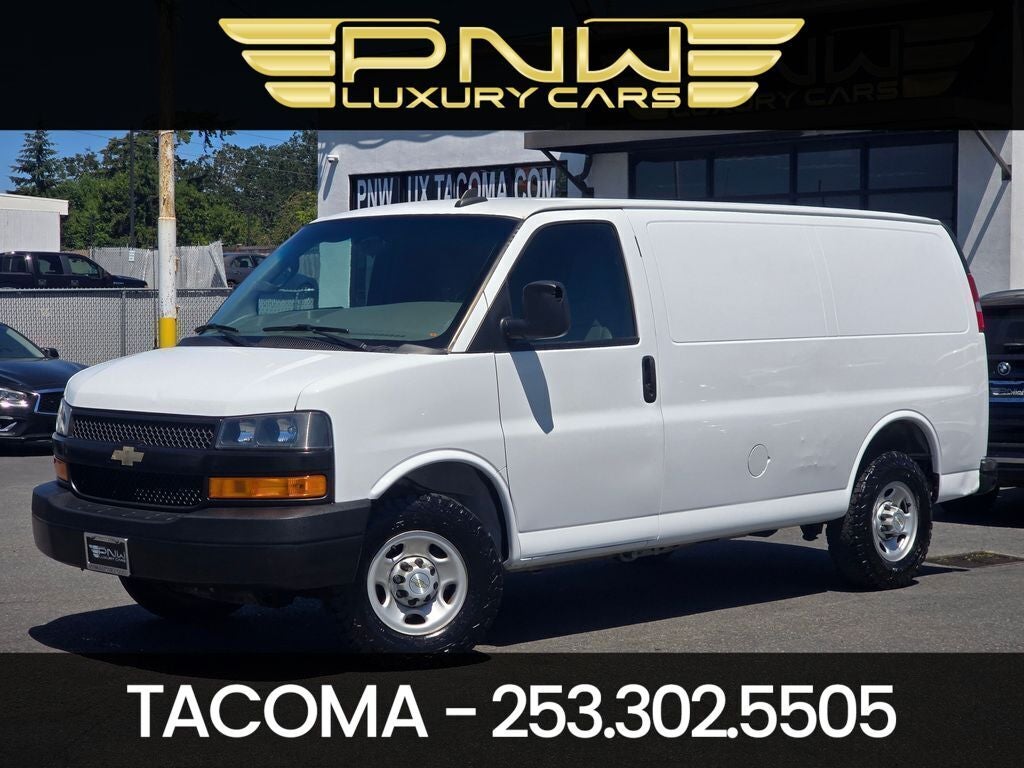 2023 Chevrolet Express 2500 Work Van Cargo in Summit White — front three-quarter view