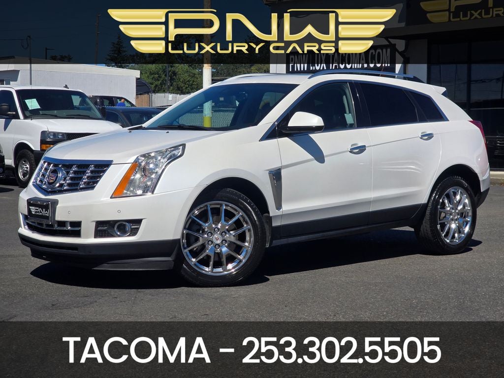 2015 Cadillac SRX Performance in Platinum Ice Tricoat — front three-quarter view