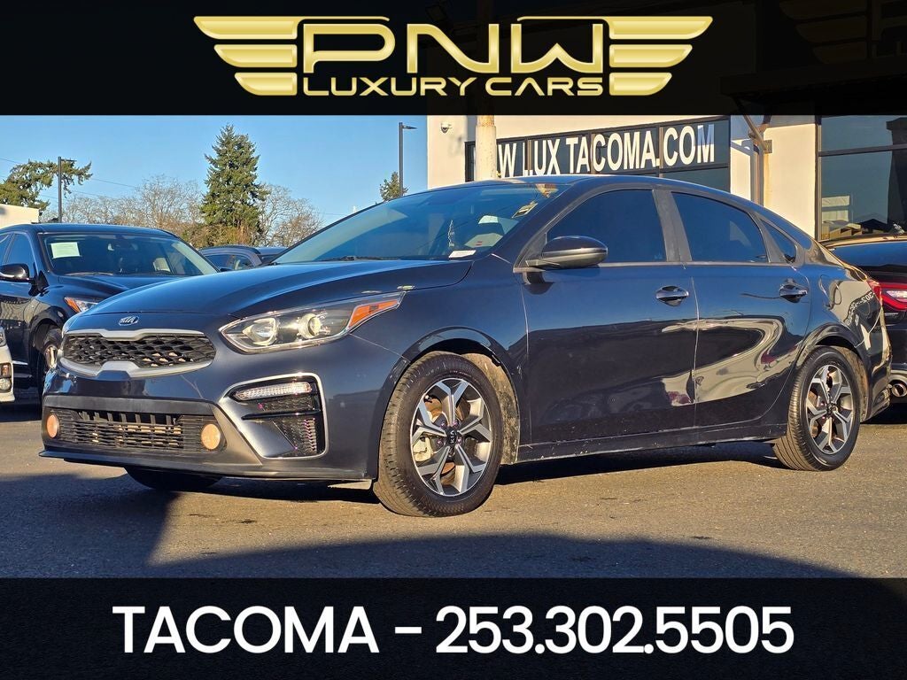 2019 Kia Forte LXS in Gravity Gray — front three-quarter view