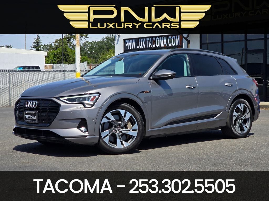 2021 Audi e-tron Premium quattro in Typhoon Gray Metallic — front three-quarter view