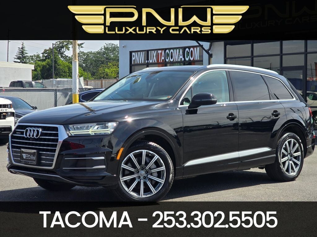 2018 Audi Q7 2.0T Premium Plus quattro in Night Black — front three-quarter view